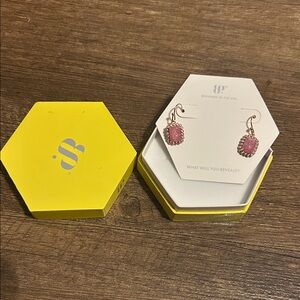 Chic Pink Stone Drop Earrings